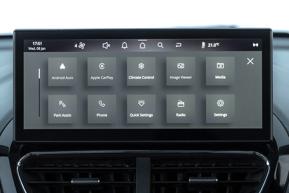 Tata Tiago Infotainment System Main Menu