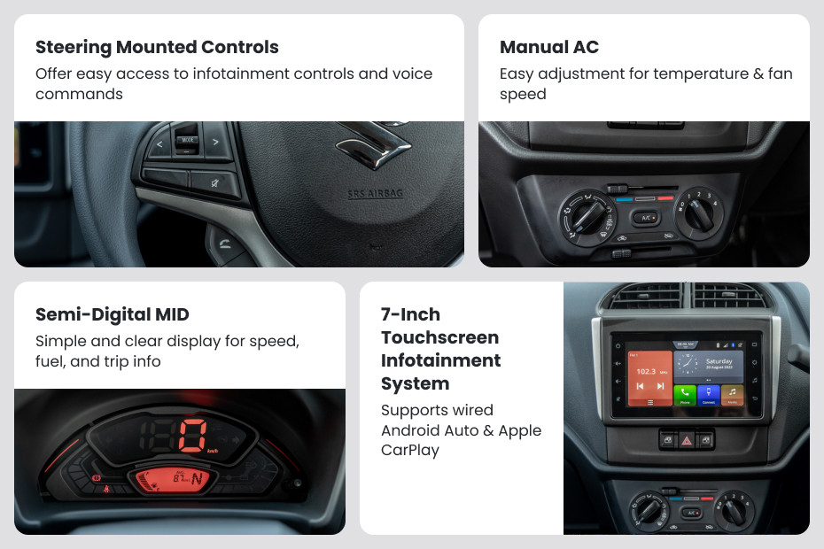 Maruti Alto K10 Interior and Tech Highlights