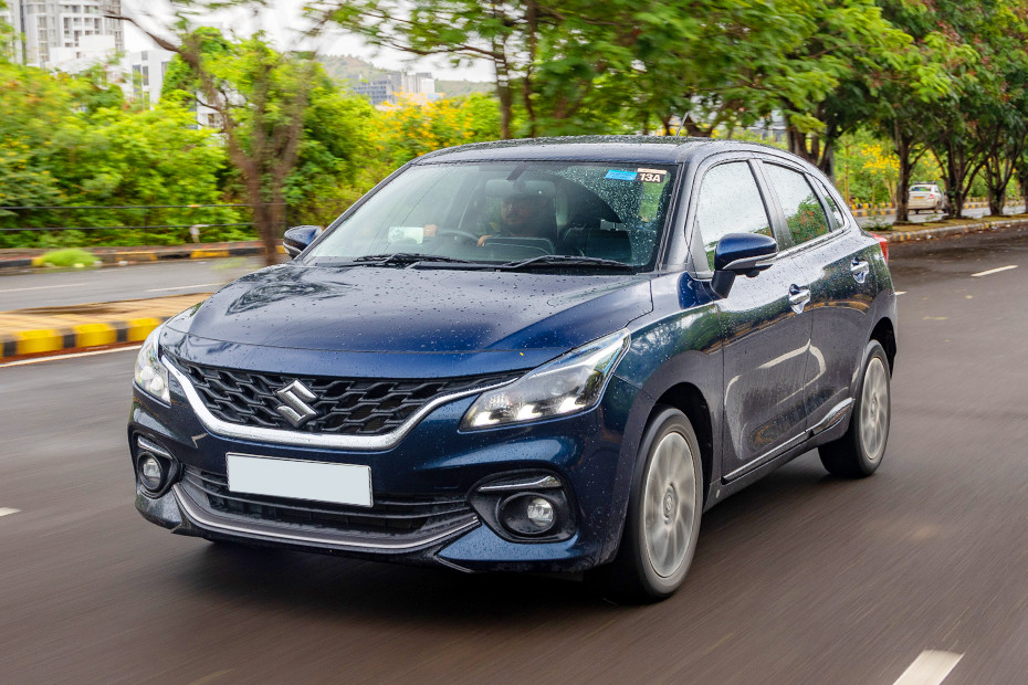 Maruti Baleno Driving: Front Left Quarter View