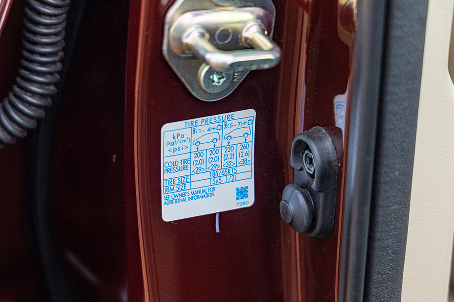 Maruti Ertiga Tyre Pressure Information