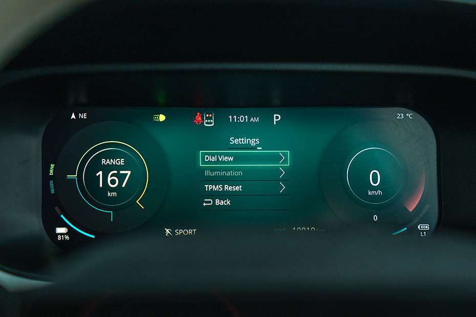 Tata Punch EV Settings Menu