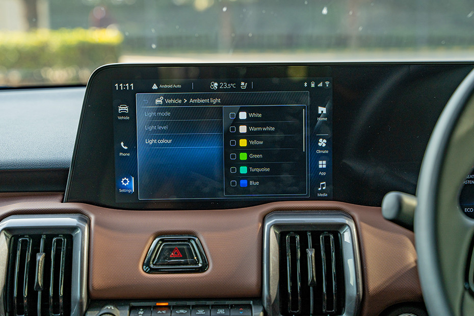 Maruti e Vitara Ambient Lighting Selection Menu