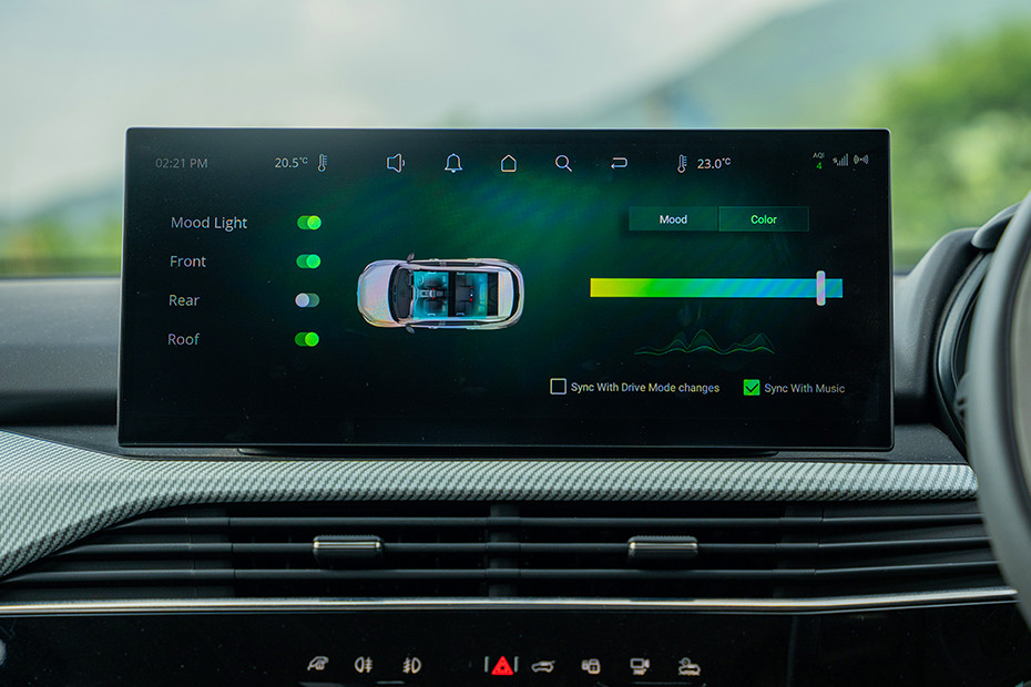 Tata Harrier EV Ambient Lighting Selection Menu