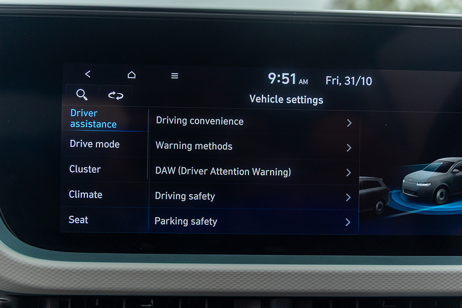 Hyundai Creta Electric Settings Menu