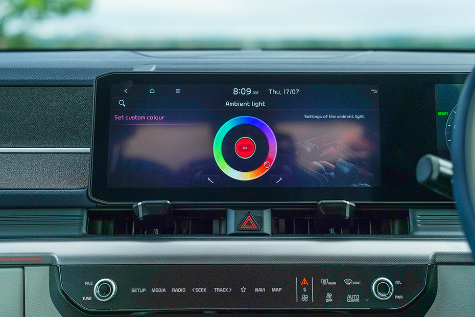 Kia Carens Clavis EV Ambient Lighting Selection Menu