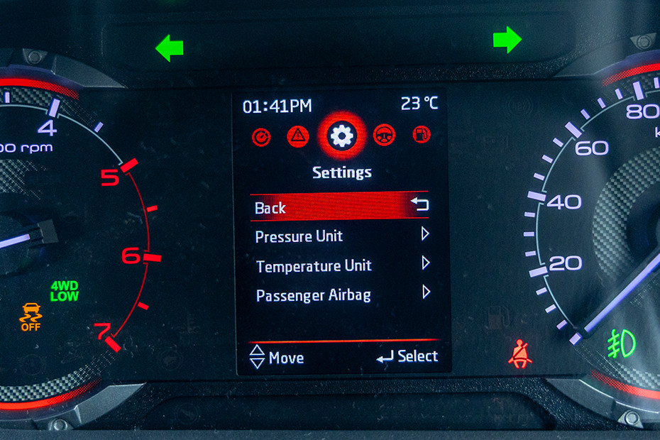 Mahindra Thar Settings Menu