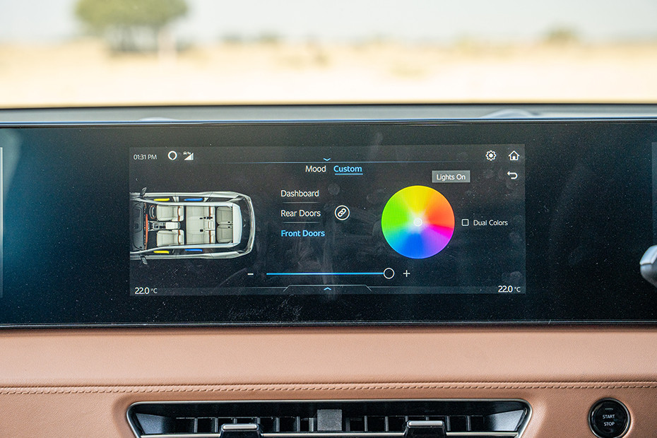 Mahindra XUV 7XO Ambient Lighting Selection Menu