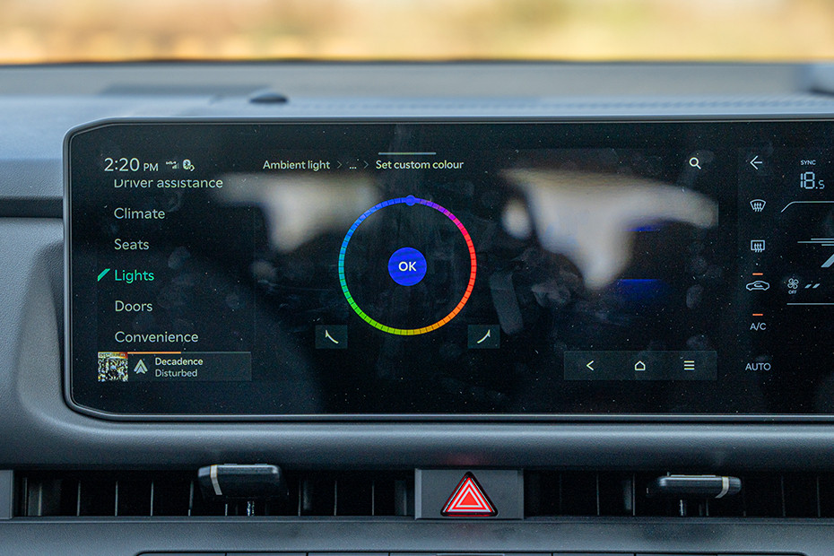 Kia Seltos 2026 Ambient Lighting Selection Menu