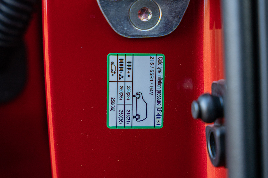 Hyundai Venue N Line Tyre Pressure Information